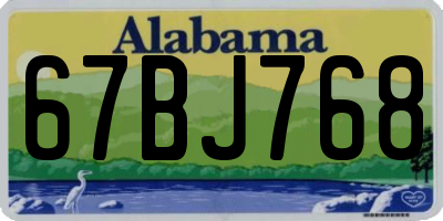 AL license plate 67BJ768