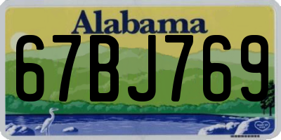 AL license plate 67BJ769