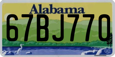 AL license plate 67BJ770