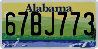 AL license plate 67BJ773