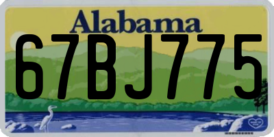 AL license plate 67BJ775