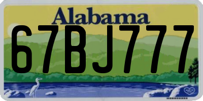 AL license plate 67BJ777