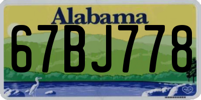 AL license plate 67BJ778