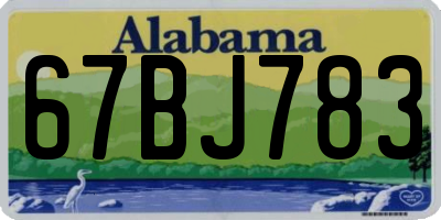 AL license plate 67BJ783