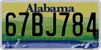AL license plate 67BJ784