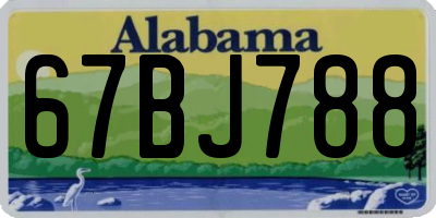 AL license plate 67BJ788