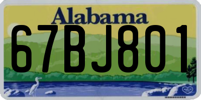 AL license plate 67BJ801