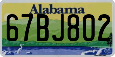 AL license plate 67BJ802