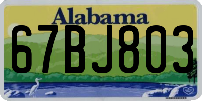 AL license plate 67BJ803