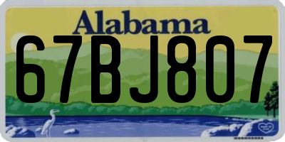 AL license plate 67BJ807