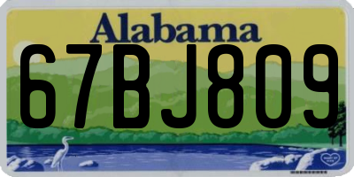 AL license plate 67BJ809