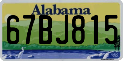 AL license plate 67BJ815