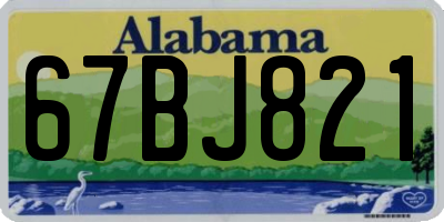 AL license plate 67BJ821