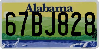 AL license plate 67BJ828