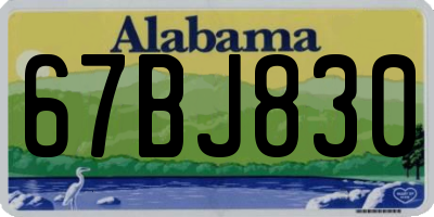 AL license plate 67BJ830
