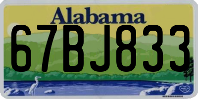 AL license plate 67BJ833