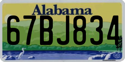 AL license plate 67BJ834