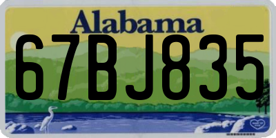 AL license plate 67BJ835