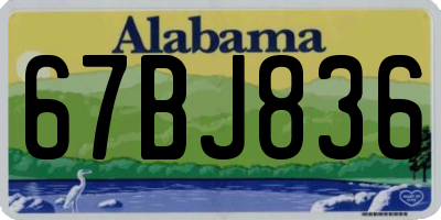 AL license plate 67BJ836