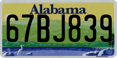 AL license plate 67BJ839