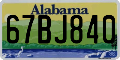 AL license plate 67BJ840