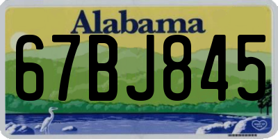 AL license plate 67BJ845