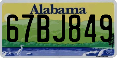AL license plate 67BJ849