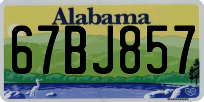 AL license plate 67BJ857