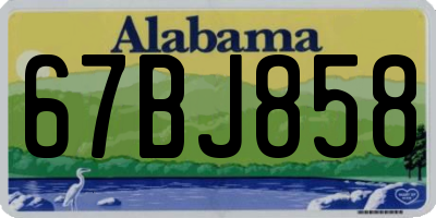 AL license plate 67BJ858