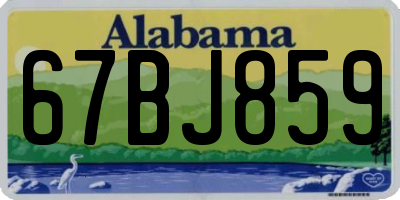 AL license plate 67BJ859