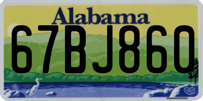 AL license plate 67BJ860