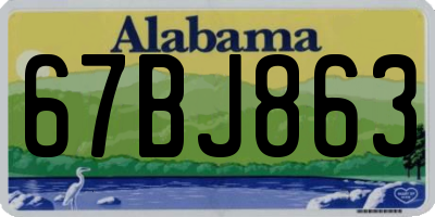AL license plate 67BJ863