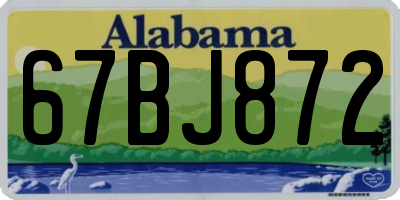 AL license plate 67BJ872