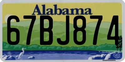 AL license plate 67BJ874