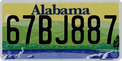 AL license plate 67BJ887