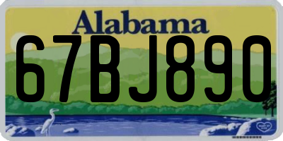 AL license plate 67BJ890