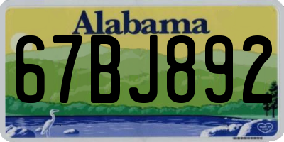 AL license plate 67BJ892