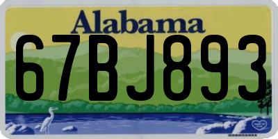 AL license plate 67BJ893