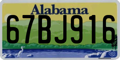 AL license plate 67BJ916