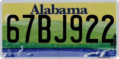 AL license plate 67BJ922