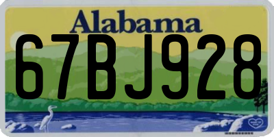 AL license plate 67BJ928