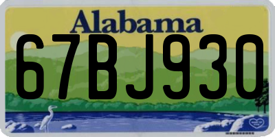 AL license plate 67BJ930