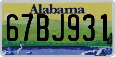 AL license plate 67BJ931