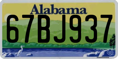 AL license plate 67BJ937