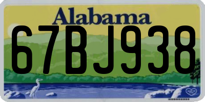 AL license plate 67BJ938