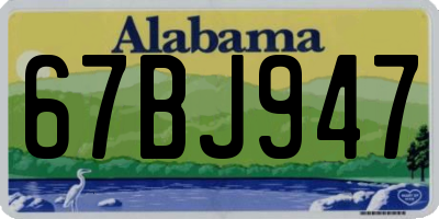 AL license plate 67BJ947