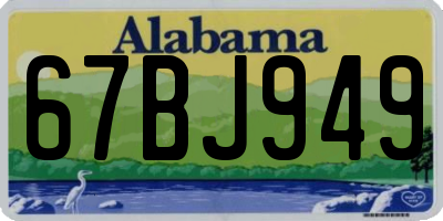 AL license plate 67BJ949
