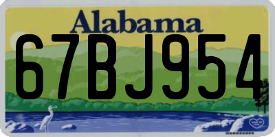 AL license plate 67BJ954