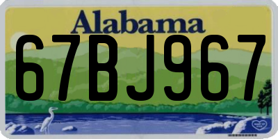 AL license plate 67BJ967