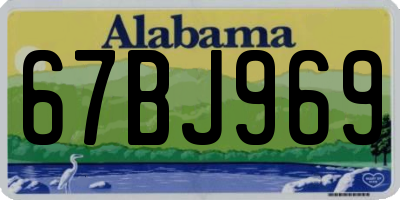 AL license plate 67BJ969